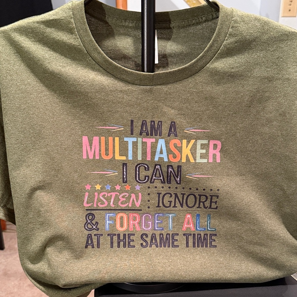 Olive Green 'I Am A Multitasker' Graphic Tee